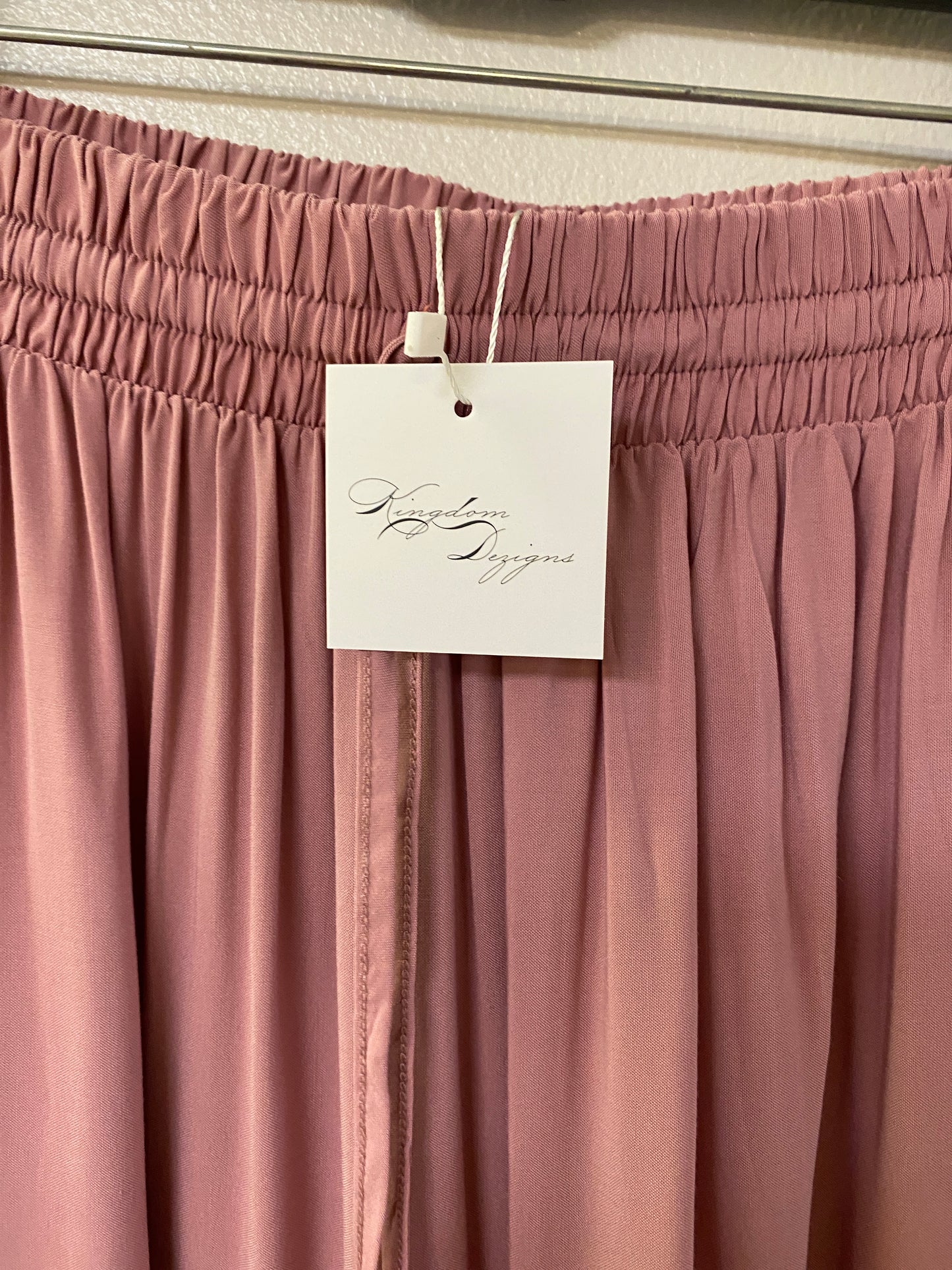 Tiered pink maxi skirt