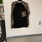 Leopard print sleeve blouse