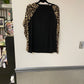 Leopard print sleeve blouse