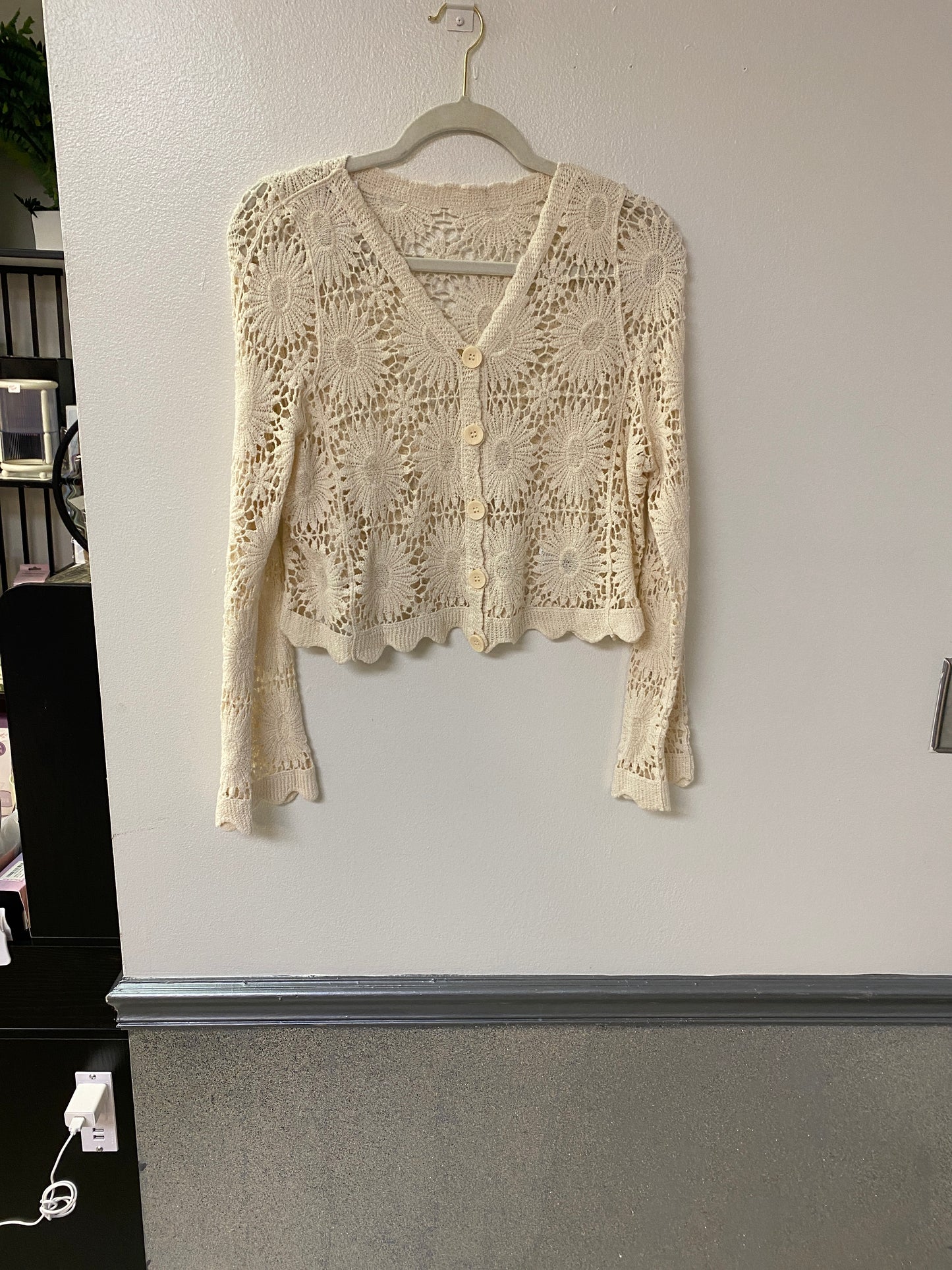 Floral crochet cardigan