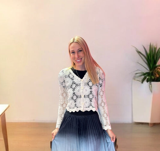 Floral crochet cardigan