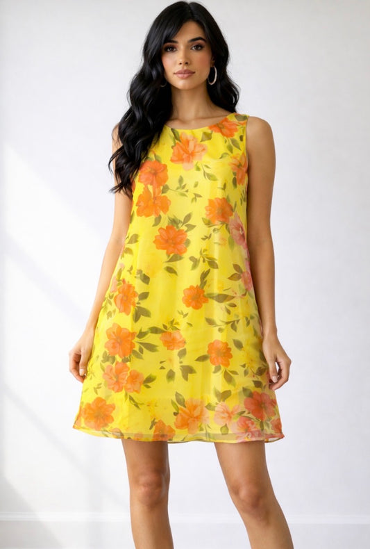 Yellow floral oversized sundress