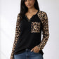 Leopard print sleeve blouse