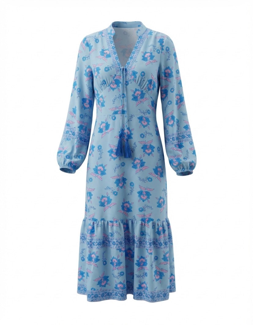 Sunny spirit Long sleeve floral maxi dress