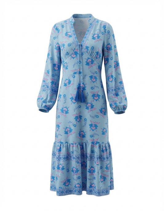 Sunny spirit Long sleeve floral maxi dress