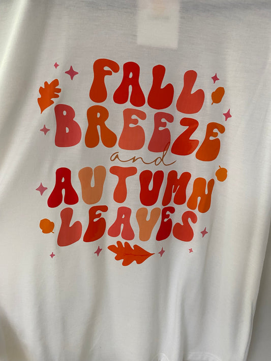 Fall breeze autumn leaves tee