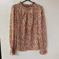 Long sleeve brown patterned blouse