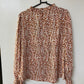 Long sleeve brown patterned blouse