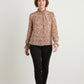Long sleeve brown patterned blouse