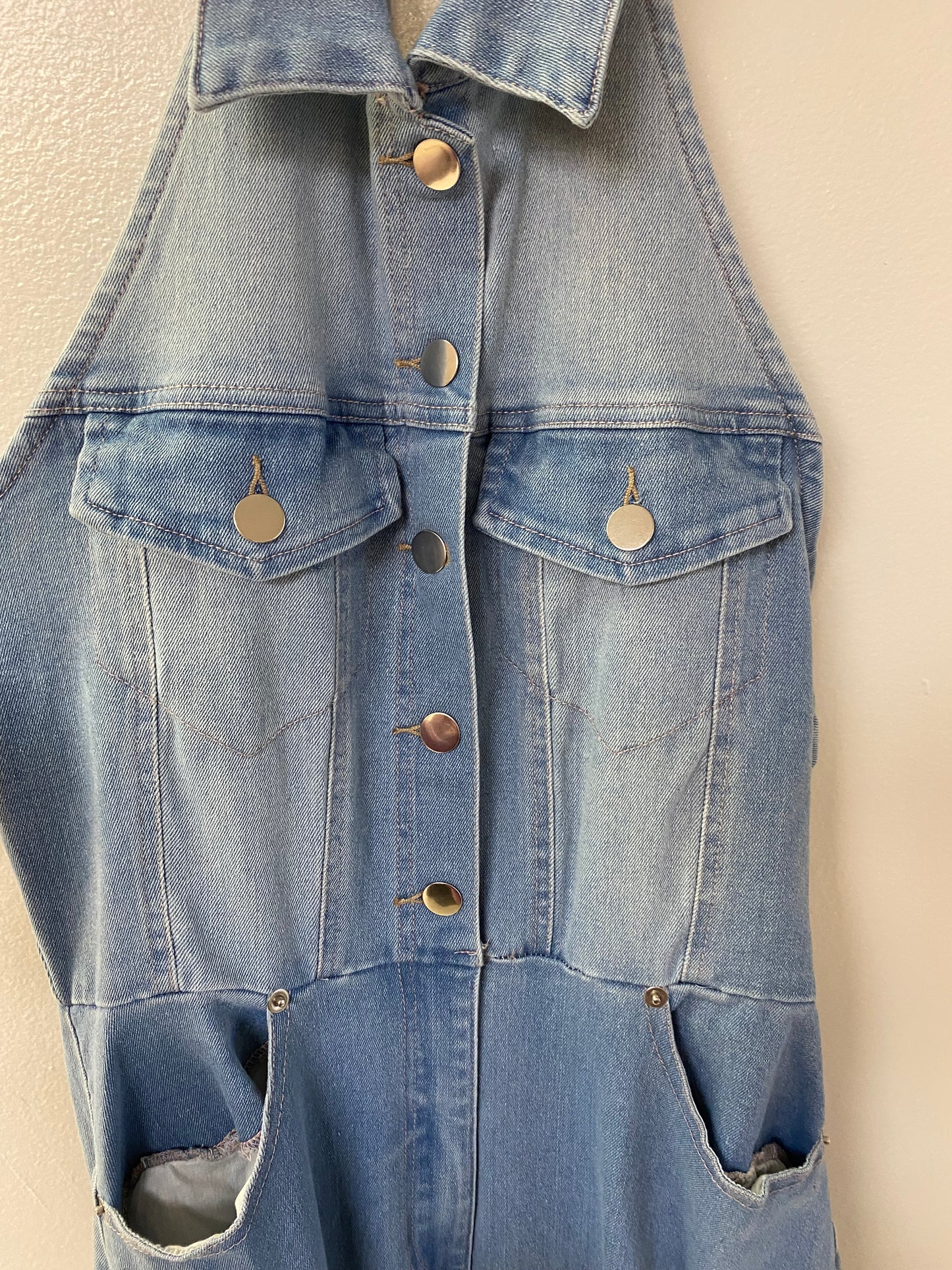 Timing Denim Halter Jumpsuit