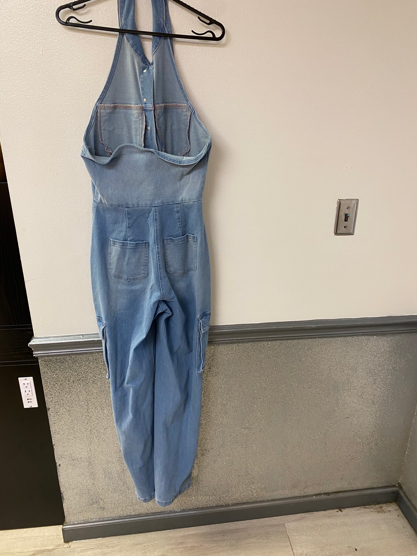 Timing Denim Halter Jumpsuit