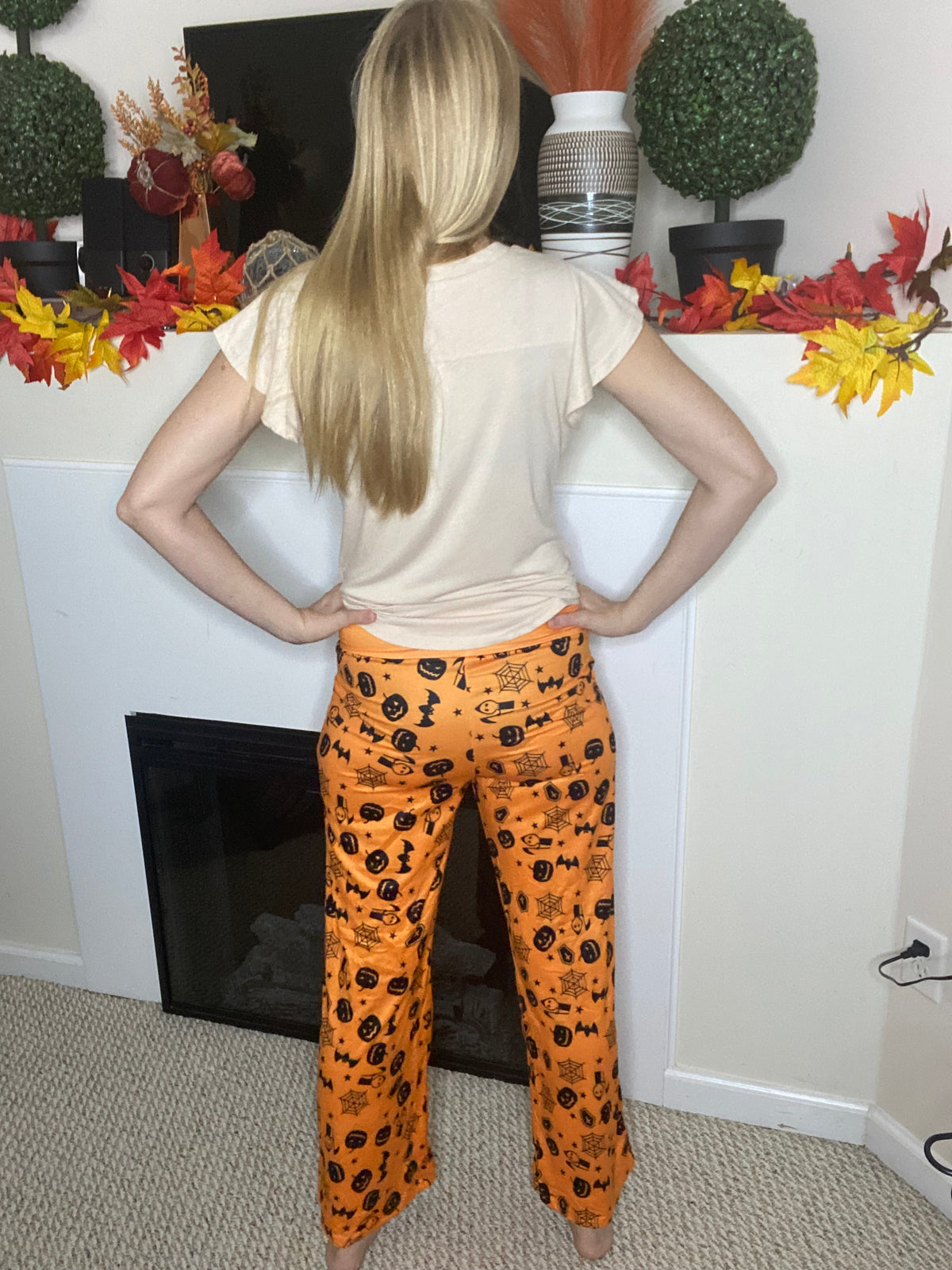 Orange Halloween lounge pants
