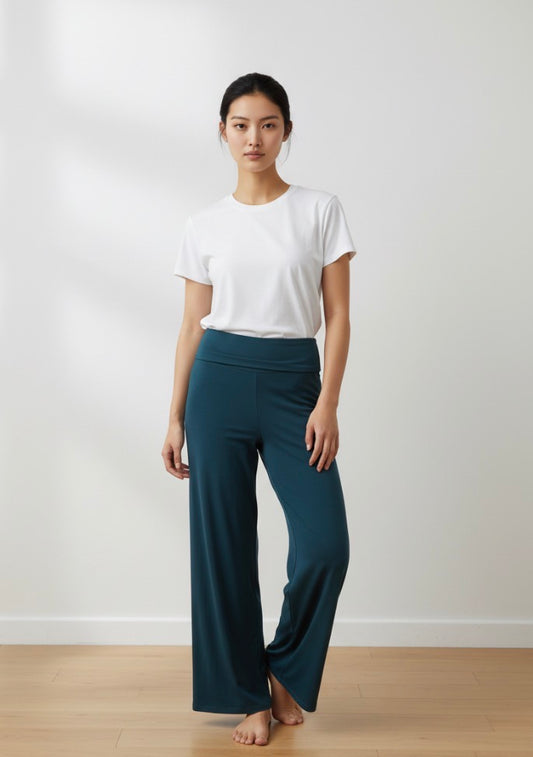 Culture Code Wide Leg Teal Pants