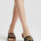 Forever black sandals with gold chain