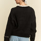 Davi & Dani Contrast Heart Dropped Shoulder Sweater