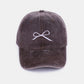 Zenana Bow Embroidered Washed Cotton Caps