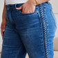 Judy Blue Full Size Braid Side Detail Wide Leg Jeans