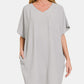 Zenana V-Neck Tee Dress with Pockets