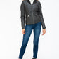 YMI Faux Layered Double-Zipper Jacket with Fuzzy Hood