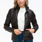 YMI Faux Layered Double-Zipper Jacket with Fuzzy Hood