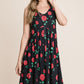 BOMBOM Floral Ruched Tank Dress