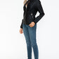 Snobbish Faux Leather Biker Jacket with Side Zip Pockets