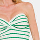 Zenana Twisted Sweetheart Neck Striped Tube Top