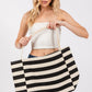 Fame Stripe Contrast Tote Bag