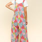 Haptics Full Size Printed Wide Leg Overalls with Side Pockets