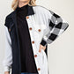 Celeste Full Size Plaid Contrast Button Up Shacket