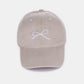 Zenana Bow Embroidered Washed Cotton Caps