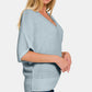 Zenana V-Neck Short Sleeve Dolman Sweater