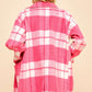 Davi & Dani Plaid Open Front Drop Shoulder Longline Coat