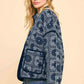 Davi & Dani Vintage Print Open Front Jacket with Pockets