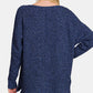 Zenana High-Low Center Seam V-Neck Sweater