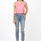 VERY J V-Neck Knit Swing Cropped Tank