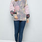 Celeste Tie-Dye V-Neck Printed Sleeve Blouse