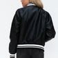 Love Me Now PU Leather Contrast Snap Down Bomber Jacket