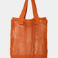 Fame Pointelle Knit Crochet Tote Bag