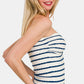 Zenana Twisted Sweetheart Neck Striped Tube Top