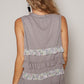 POL Ruffled Open Front Sleeveless Cardigan