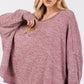 SAGE + FIG Round Neck Batwing Sleeve Oversize Top