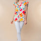 White Birch Full Size Short Sleeve Floral Woven Top