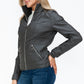 YMI Faux Layered Double-Zipper Jacket with Fuzzy Hood