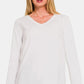 Zenana Full Size V-Neck Long Sleeve T-Shirt