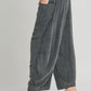 Umgee Elastic Waist Baggy Fit Pants with Pockets