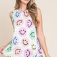 BOMBOM Smiley Face Round Neck Tank