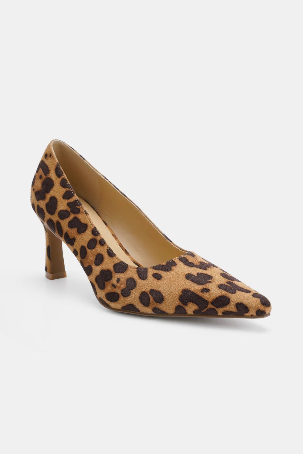 Beast Fashion Faux Suede Leopard Point Toe Pumps