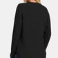 Zenana Ful Size Round Neck Long Sleeve Curved Hem Sweater