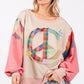 SAGE + FIG Full Size Contrast Peace Patch Dropped Shoulder Sweatshirt